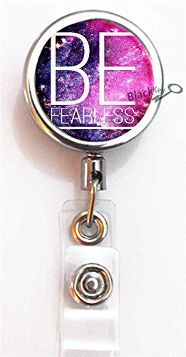 BlackKey Be Fearless Retractable ID Badge Holder with Adjustable Lanyard & Belt Clip -724 - Perfect for Office, Security, Conventions & Events