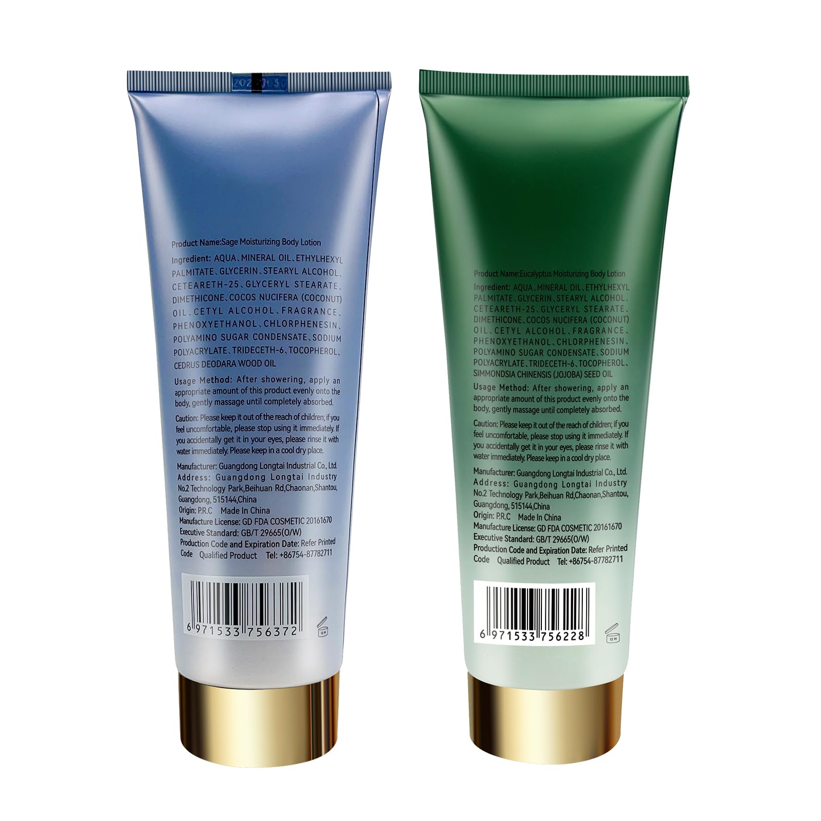 Deeply Moisturizing Body Cream for Dry Skin - Sage & Eucalyptus (8oz 2-Pack) | Daily Skin Care Treatment