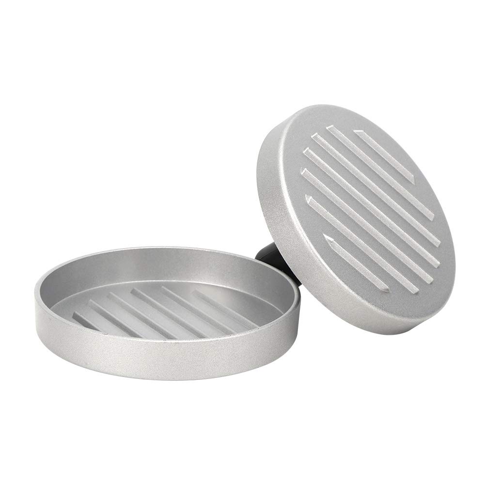 Shanbor Stainless Steel Grill Press - Rustproof Hamburger Maker & Patty Press for Beef, Veggie & Pie Burgers - Perfect for Home Kitchens, BBQ & Outdoor Cooking