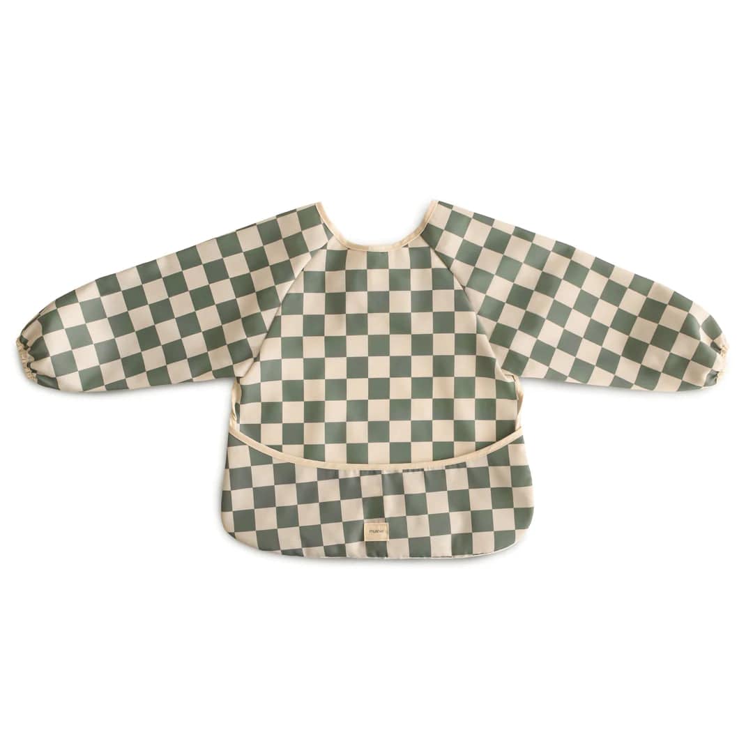 Mushie Long Sleeve Baby Bib - Soft Organic Cotton Drool Bibs for Infants & Toddlers - Perfect for Feeding, Teething, and Messy Playtime
