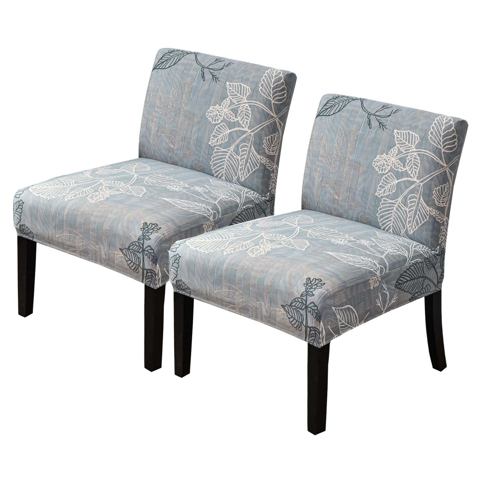 CRFATOP 2-Pack Stretch Armless Chair Slipcovers - Removable Accent Chair Covers for Oversized Slipper Chairs - Perfect for Living Room, Dining Room & Hotel Decor (09)