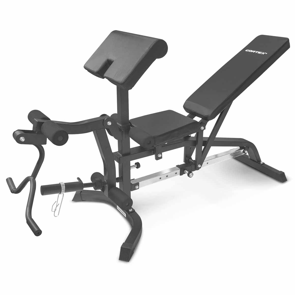 CORTEX BN 11 Adjustable Weight Bench with Preacher Curl Pad & Leg Extension - Home Gym Equipment for Strength Training & Muscle Building