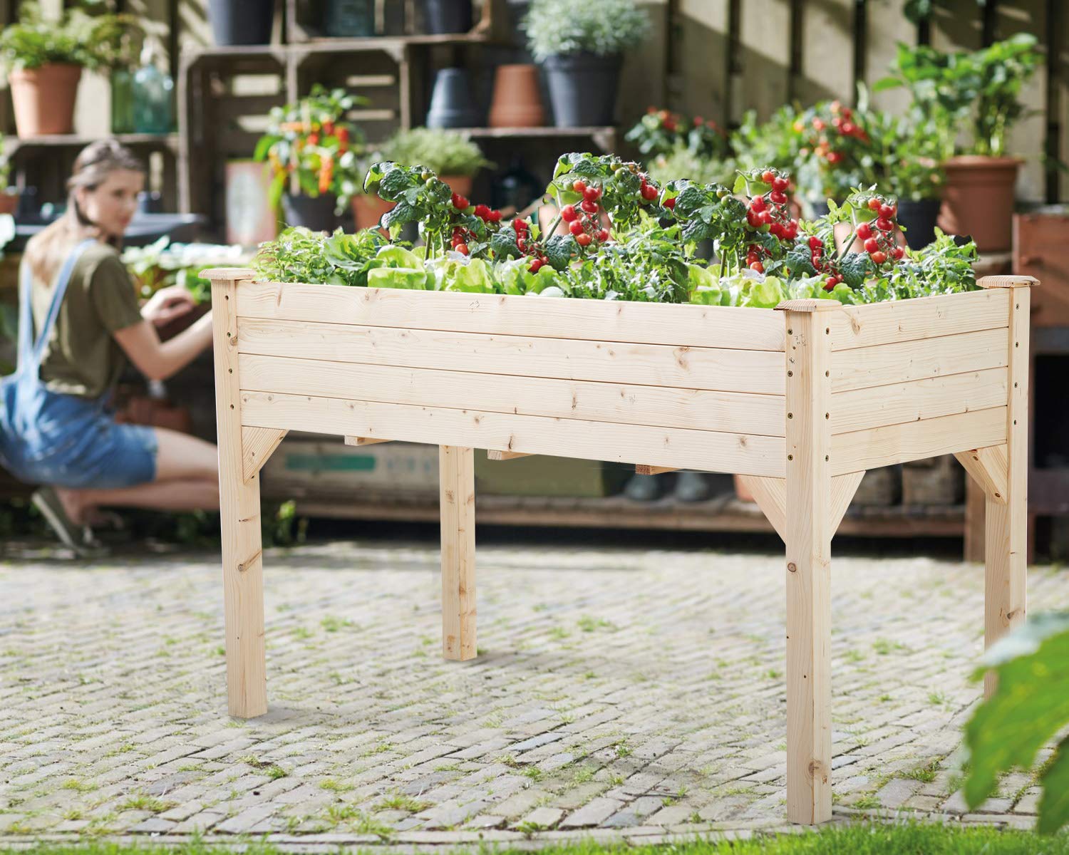 49x24x30 Inch Elevated Wooden Garden Raised Bed - Outdoor Planter Box Kit for Vegetables, Flowers & Herbs | Patio, Yard & Greenhouse Gardening Solution with Sturdy Legs