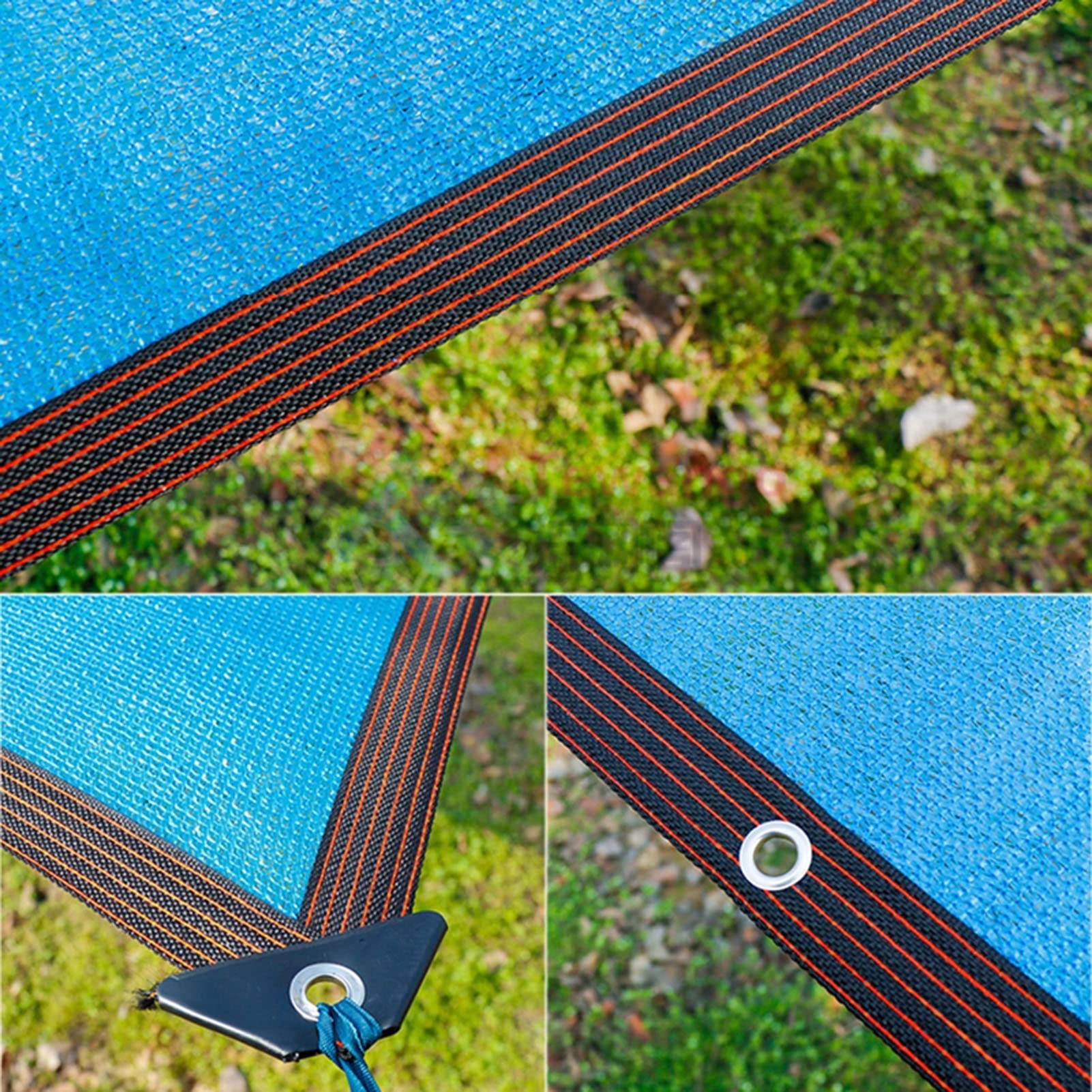 UV-Resistant Sun Shade Cloth with Grommets - 3x4m Blue Shade Sail for Garden, Greenhouse & Plant Protection | Easy Installation Outdoor Sunblock Netting for Patio, Pool & Backyard