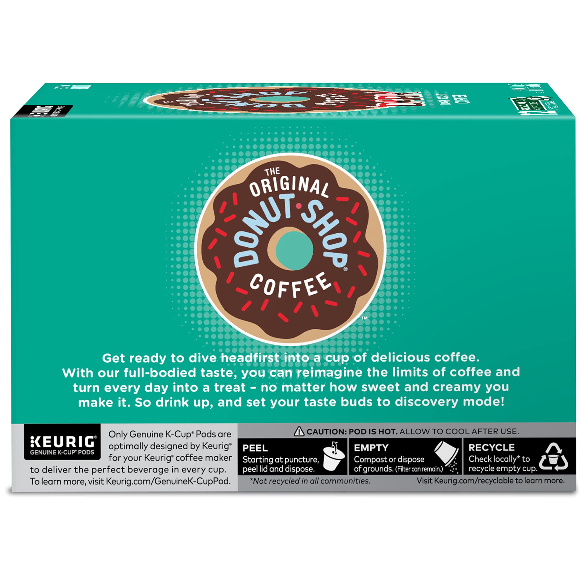 The Original Donut Shop Dark Roast Coffee K-Cups - 12 Count | Bold & Rich Flavor | Perfect for Morning Brew & Office Coffee Break