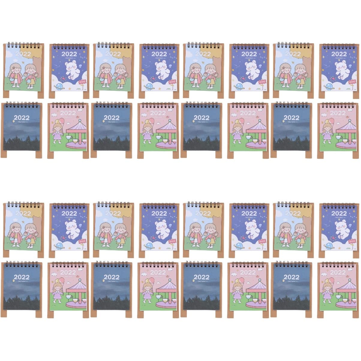 NUOBESTY 40 Pcs Mini Portable Standing Flip Desk Calendar - 2022 Daily Planner for Office, Home & School Use | Perfect for Workstations, Study Tables & Gift Giving