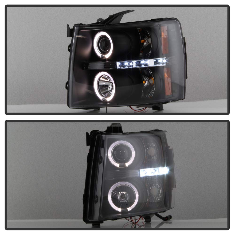 Spyder Auto 5009494 LED Halo Projector Headlights - Black/Clear - High Performance Aftermarket Headlights for Improved Night Visibility - Perfect for Jeep Wrangler, Truck & SUV Upgrades