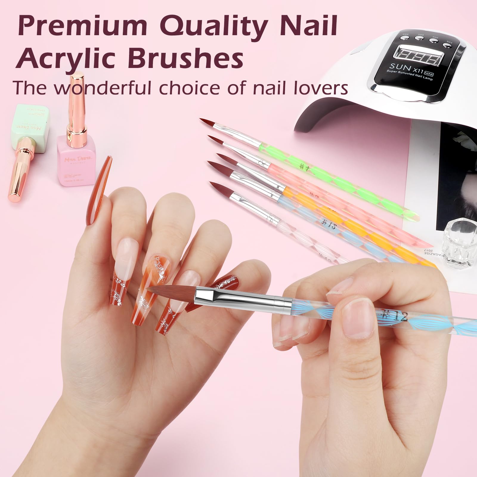 Professional Acrylic Nail Practice Hand - Fake Training Mannequin Hand with Nail Kit Set (Includes Acrylic Powder & Liquid) - Perfect for Nail Tech Students, Salon Practice & DIY Manicures at Home