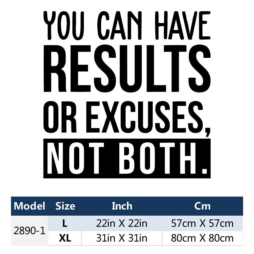 Inspirational Gym Wall Quote Vinyl Sticker - 'You Can Have Results Or Excuses Not Both' - Motivational Home & Kids Room Decoration - Perfect for Fitness Spaces, Bedrooms & Office Decor