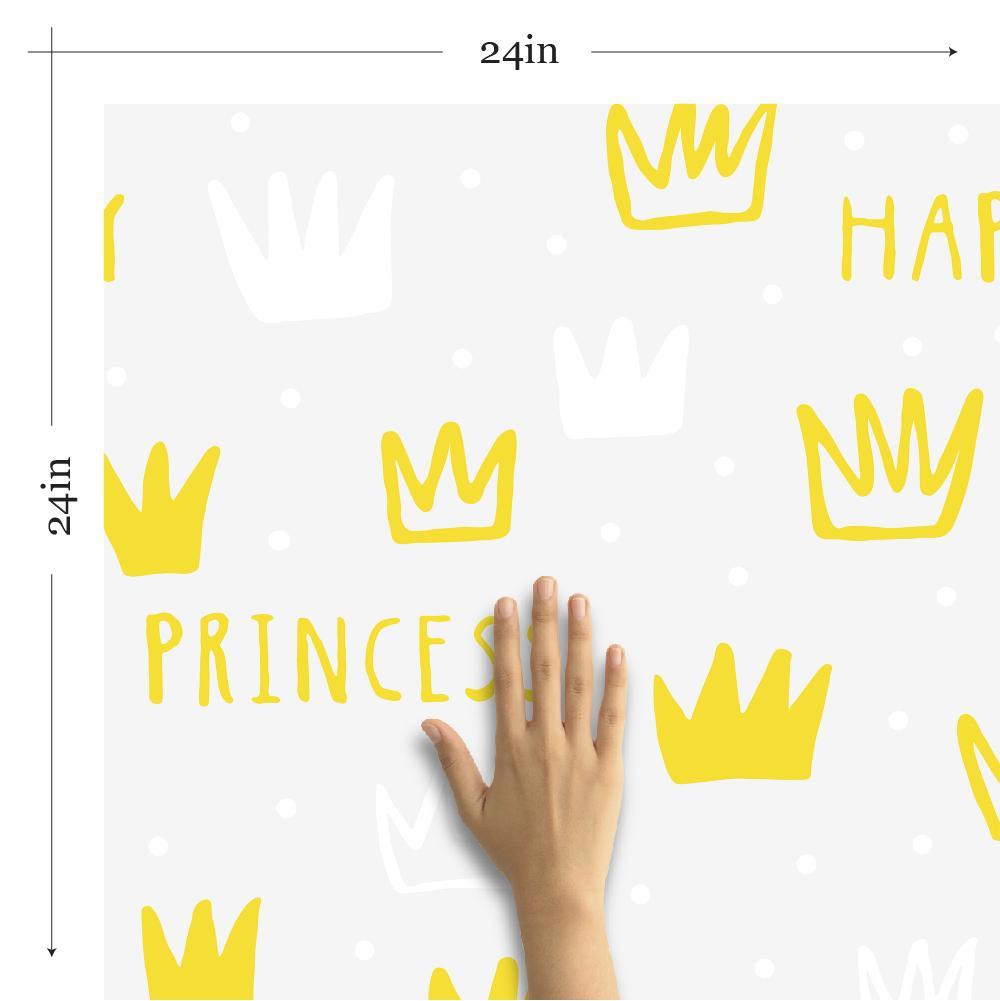White and Gold Royalty Children's Peel and Stick Removable Wallpaper 9328 - Perfect for Nursery, Kids Room Decor & DIY Home Improvement