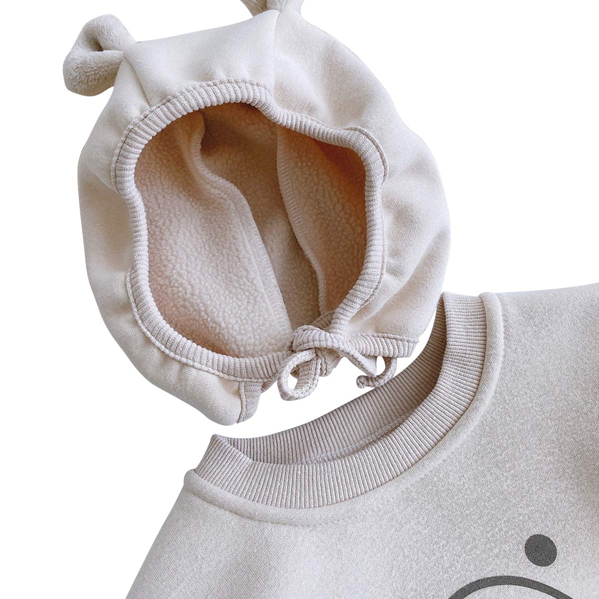 Famuka Baby Boy & Girl Long Sleeve Bear Print Sweatshirt Romper Bodysuit - Soft Cotton Jumpsuit for Playtime, Family Photos & Everyday Wear