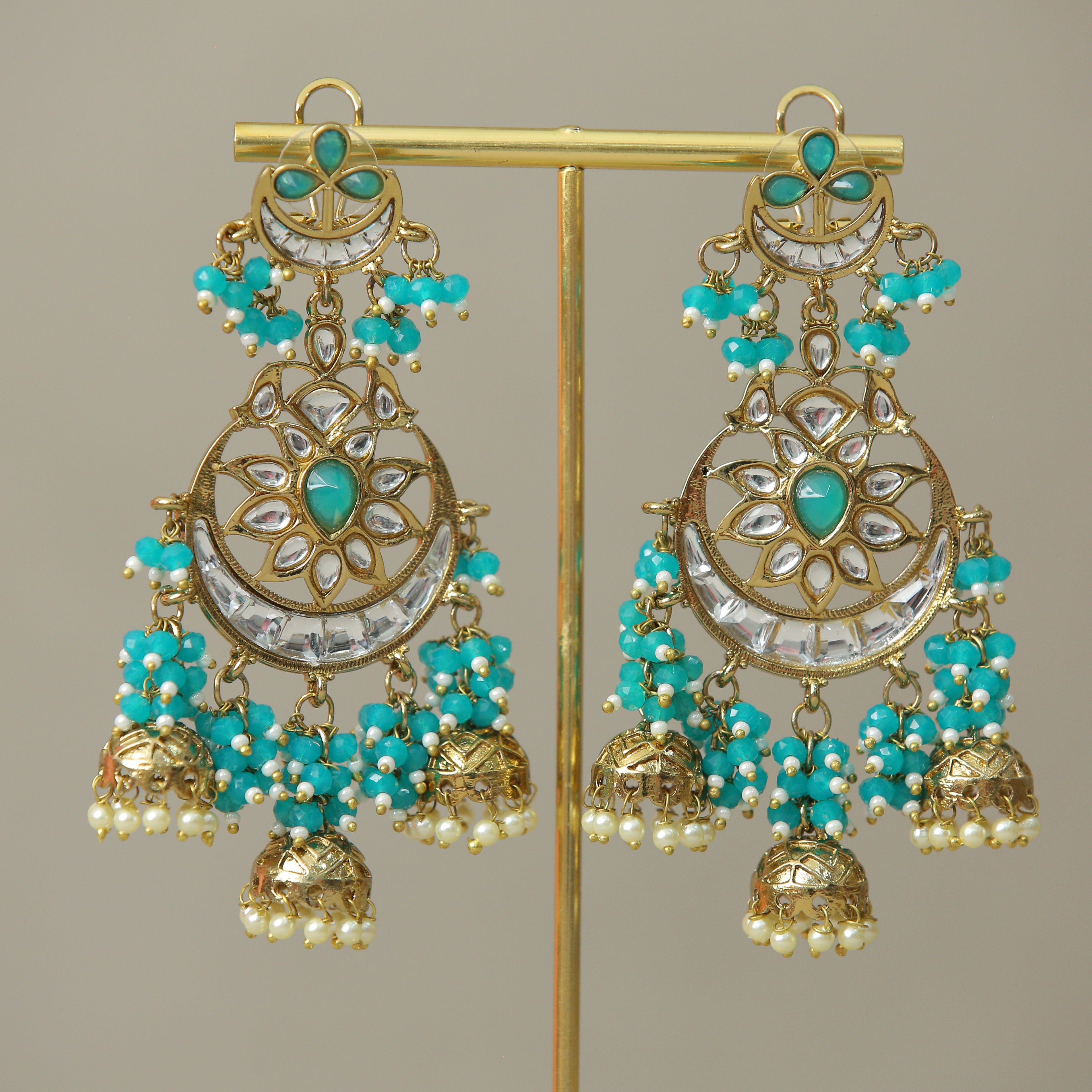 Exquisite Amara Kundan Earrings for Women – Handmade Indian Jewelry with Kundan Stones – Perfect for Weddings, Parties & Special Occasions
