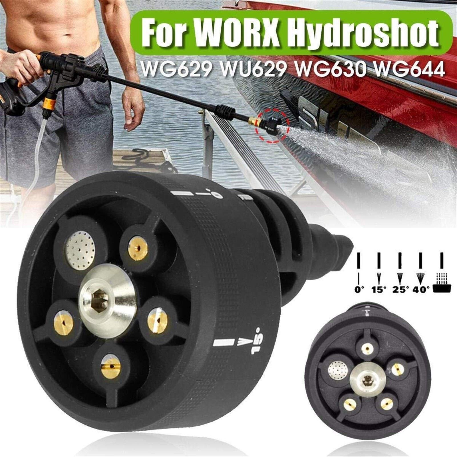 Worx Hydroshot WG629 WU629 WG630 Multi-Functional Nozzle Replacement - High Pressure Washer Accessory for Car Washing, Patio Cleaning & Outdoor Use