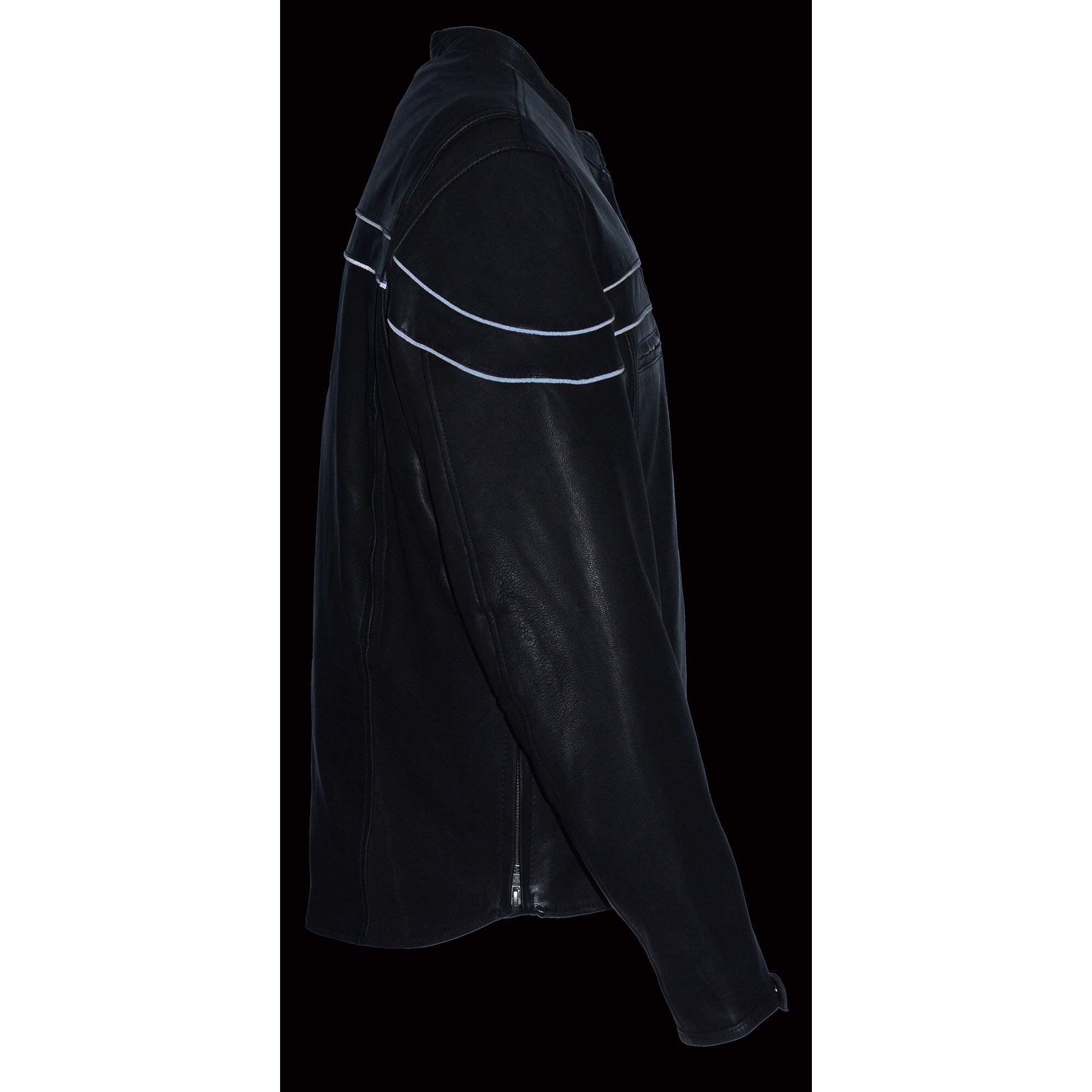 Milwaukee Leather Men's Lightweight Sporty Scooter Crossover Jacket Black MLM1525 - Perfect for Motorcycle Riding, Commuting & Outdoor Adventures