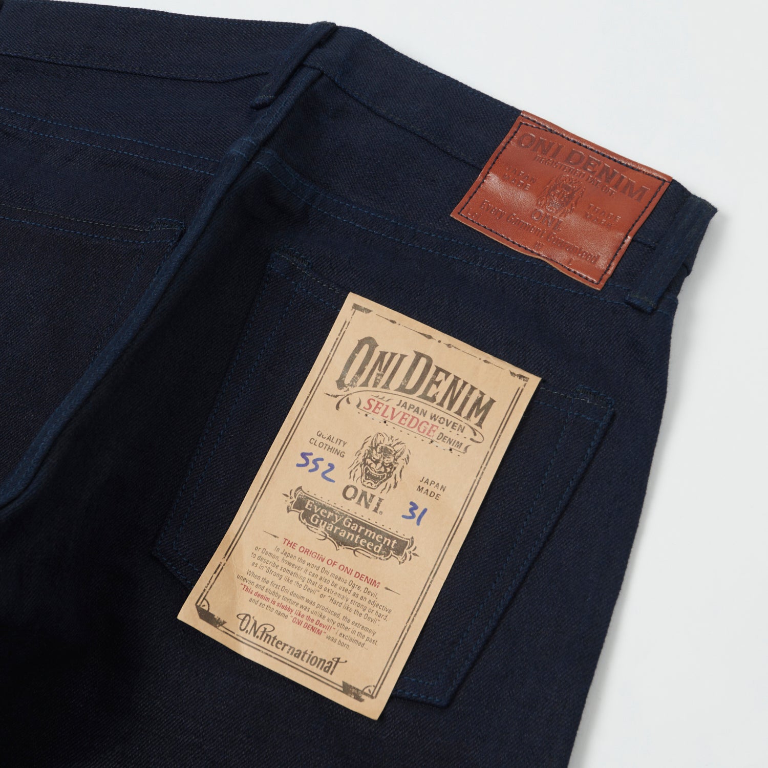 ONI 552 Double Indigo 17oz Slim Straight Raw Denim Jeans for Men - Premium Selvedge Japanese Jeans | Perfect for Casual Wear, Work & Street Style