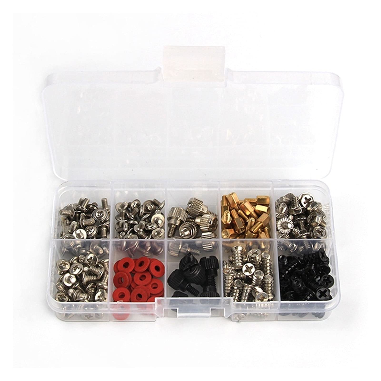 228pcs Computer Screw Assortment Kit - PC Motherboard Case Fan Hard Drive CD-ROM Screws Set with Plastic Storage Box | DIY Computer Repair & Build Accessories for Home Office Tech Projects