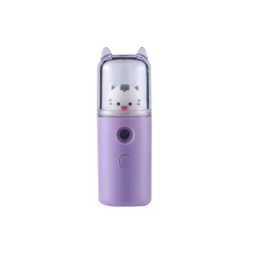 Portable 30ml USB Facial Hydrating Mist Sprayer with Auto-Off - Purple | Travel-Friendly Face Steamer for Salon & Home Skincare | Perfect for Dry Skin Refreshment On-The-Go