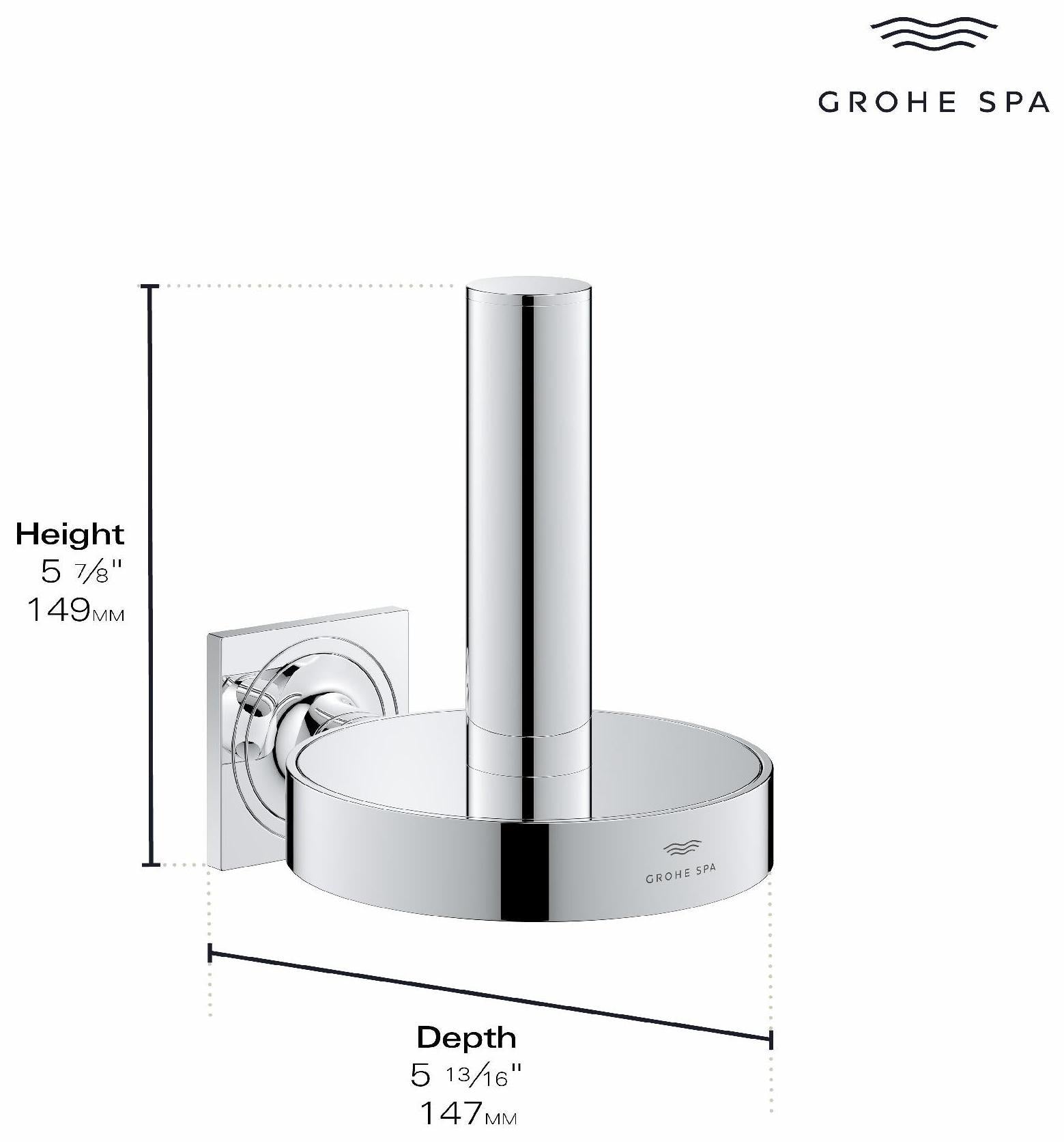 Grohe Allure Spare Toilet Paper Holder in Matte Black 409562431 - Modern Bathroom Accessory for Home & Commercial Use