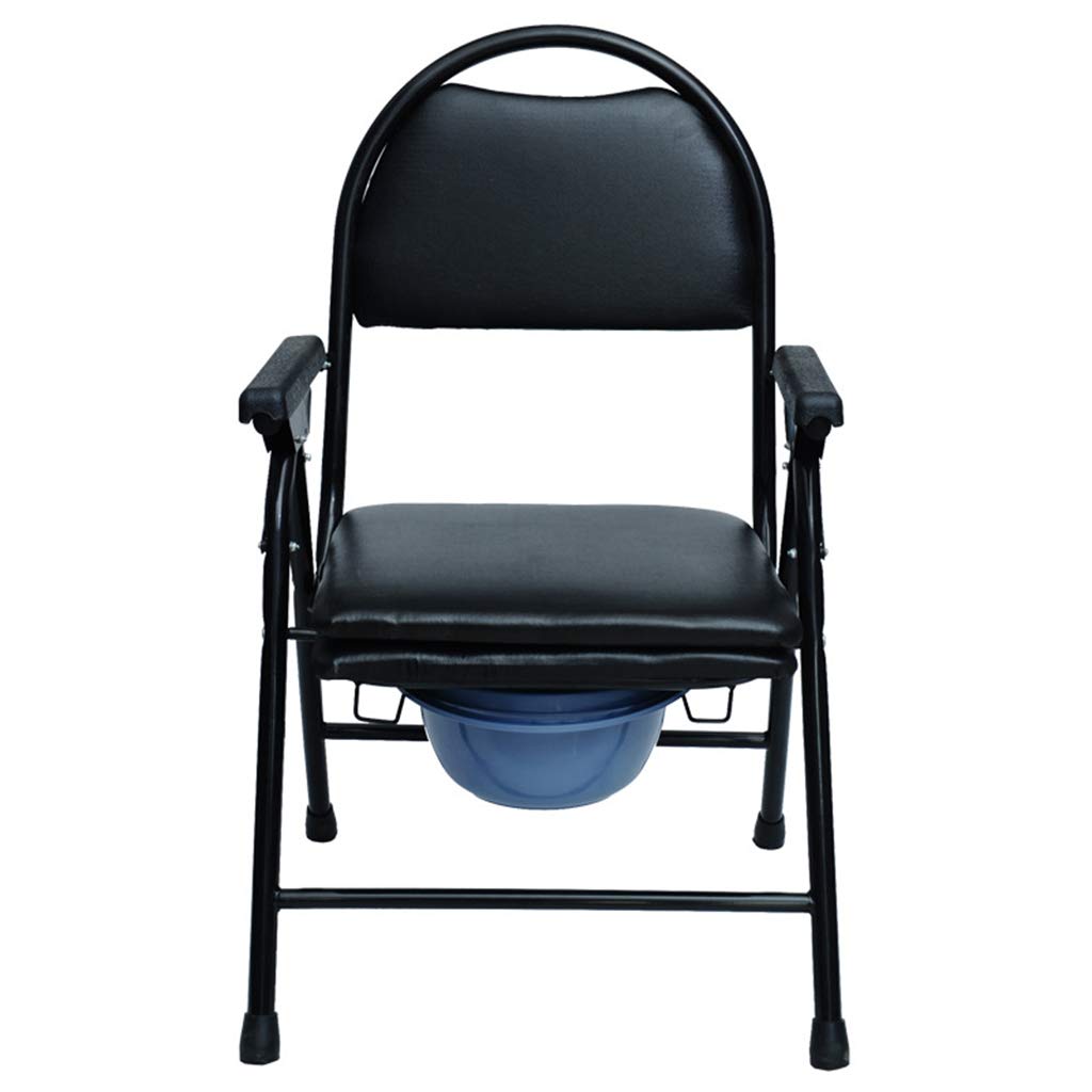 Foldable Commode Chair with Removable Padded Seat - Portable Toilet Chair for Elderly & Disabled - Bedside, Bathroom & Shower Safe Medical Potty Chair - Ideal for Home Care, Post-Surgery & Mobility Assistance