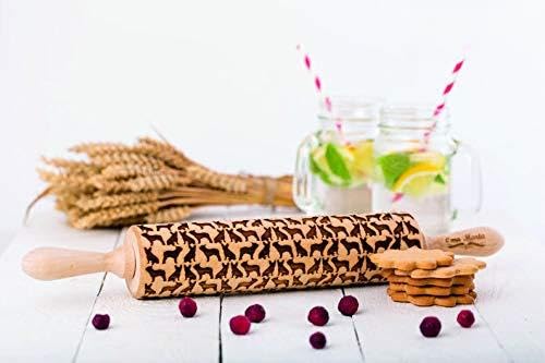 French Bulldog Engraved Rolling Pin - Embossed Dough Roller for Baking - Perfect Gift for French Bulldog Lovers & Pet Owners - Ideal for Cookies, Pastries & DIY Crafts - Great Mother's Day Gift for Baking Enthusiasts