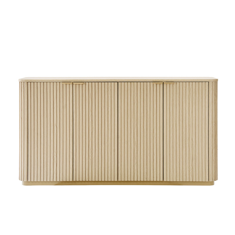 Modern Curved Wood Cabinet - Elegant Storage Solution for Living Room, Bedroom & Office | Solid Wood Furniture with Sleek Design for Home Organization