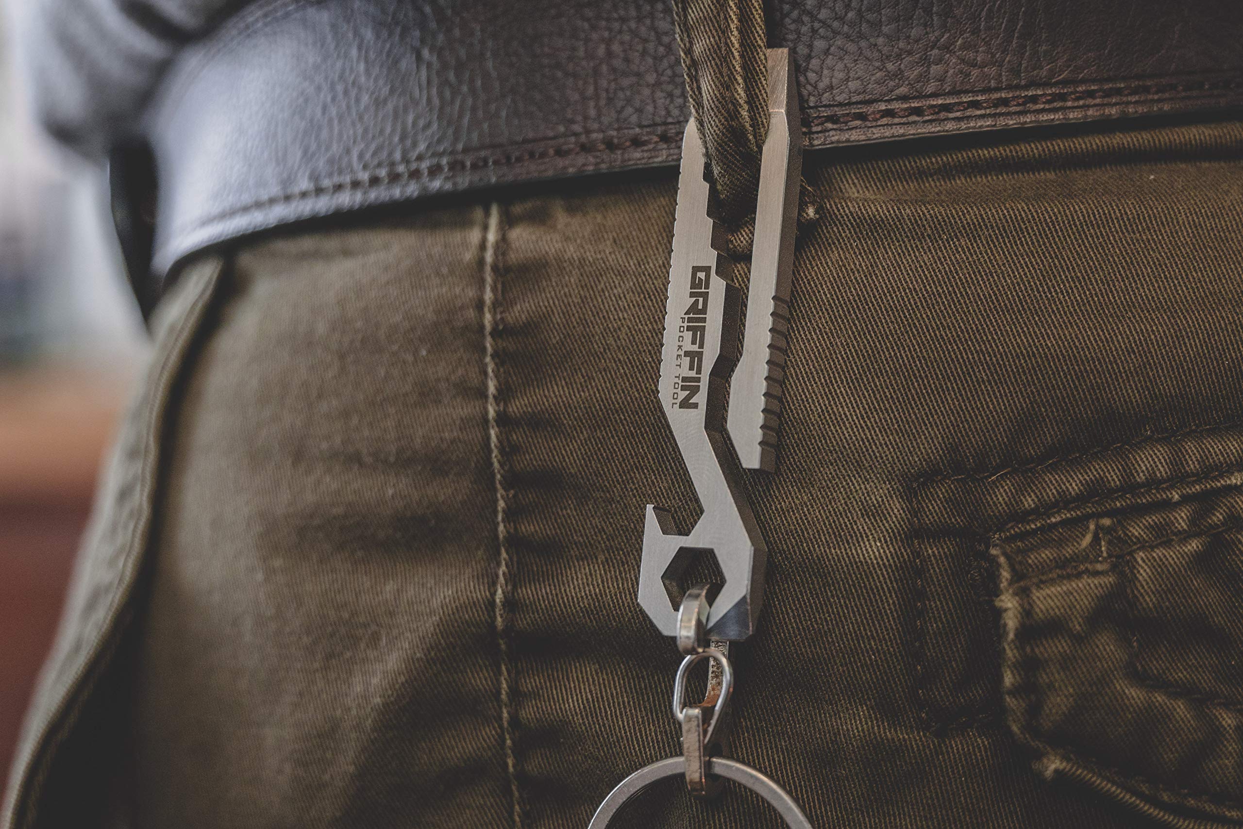 XL Griffin Pocket Tool - Titanium Multi-Tool for Camping, Hiking & Everyday Carry (EDC) - Standard Size