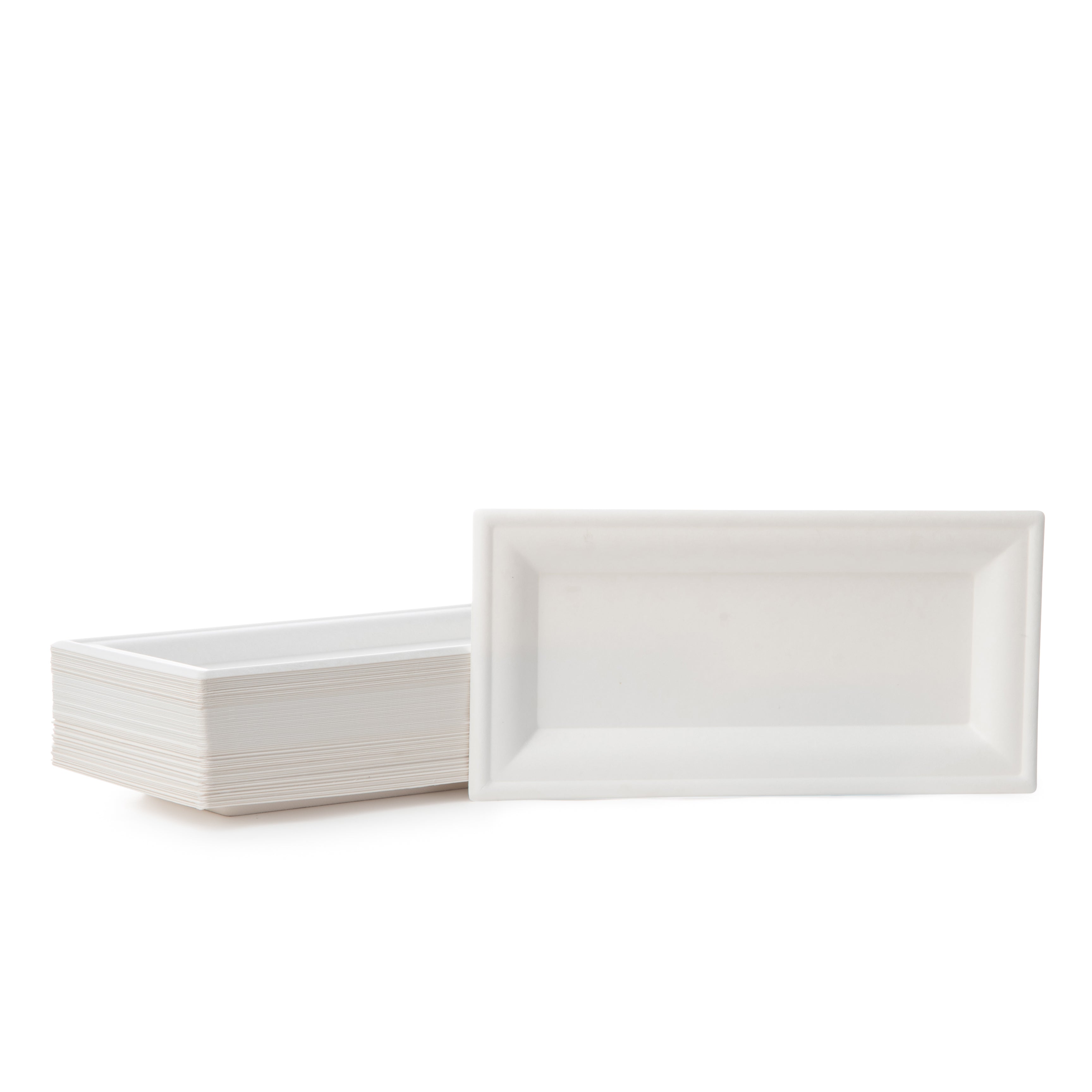 Eco-Friendly 100% Compostable Rectangle Paper Plates - 5