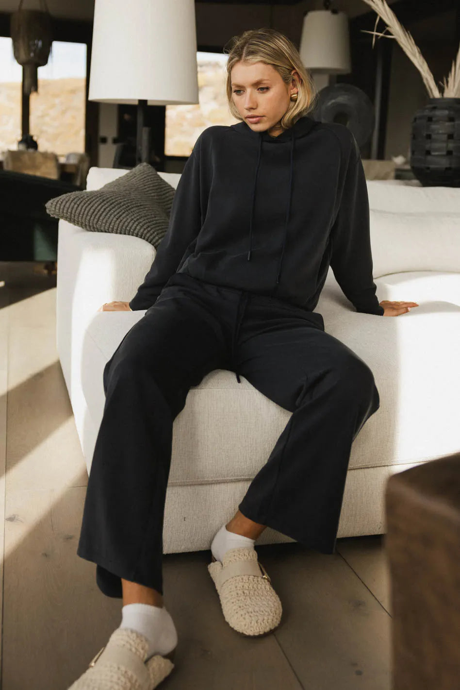 Flow State Pullover Hoodie for Men & Women - Soft Navy Blue Cotton Hooded Sweatshirt | Cozy Loungewear, Casual Outfit & Gym Wear