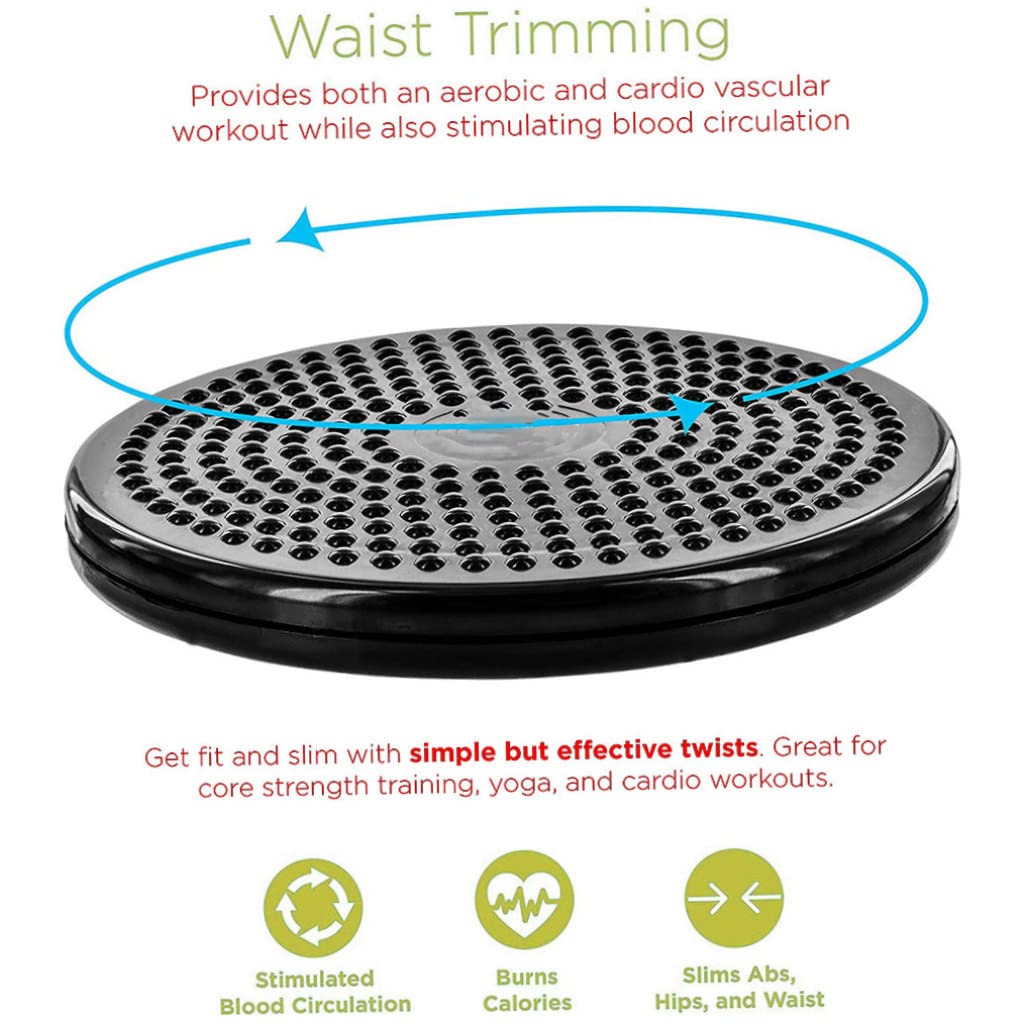 9.6 Inch Non-Slip Wobble Board - Twist Balance Board for Core Workout, Abdominal Strengthening & Waist Slimming - Home Gym Equipment for Men & Women - Perfect for Yoga, Pilates & Physical Therapy Exercises
