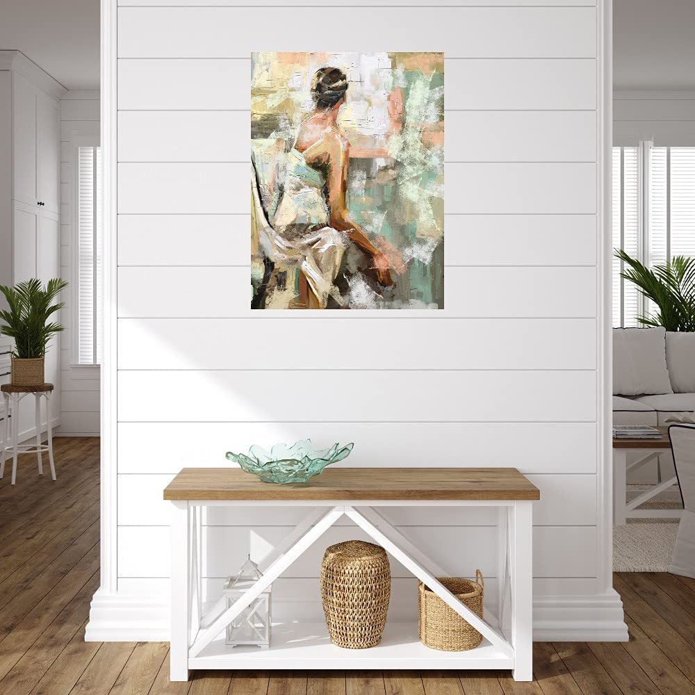 Intuition I Abstract Canvas Wall Art - 32x43 Inch Ready to Hang Painting for Living Room, Bedroom, Office Decor | Modern Home & Commercial Spaces