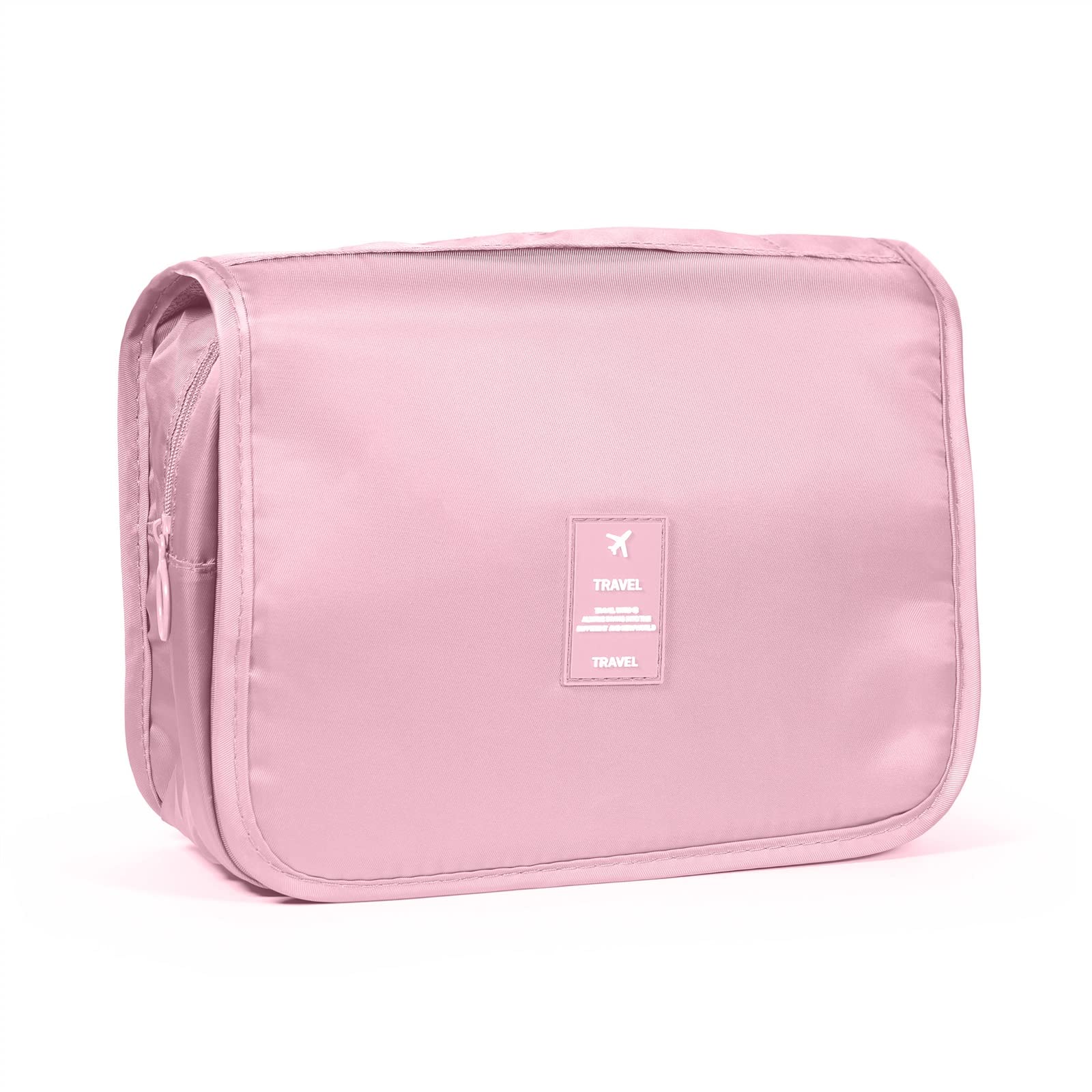 Women's Hanging Travel Toiletry Bag - Waterproof Makeup Organizer for Bathroom & Trips - Pink