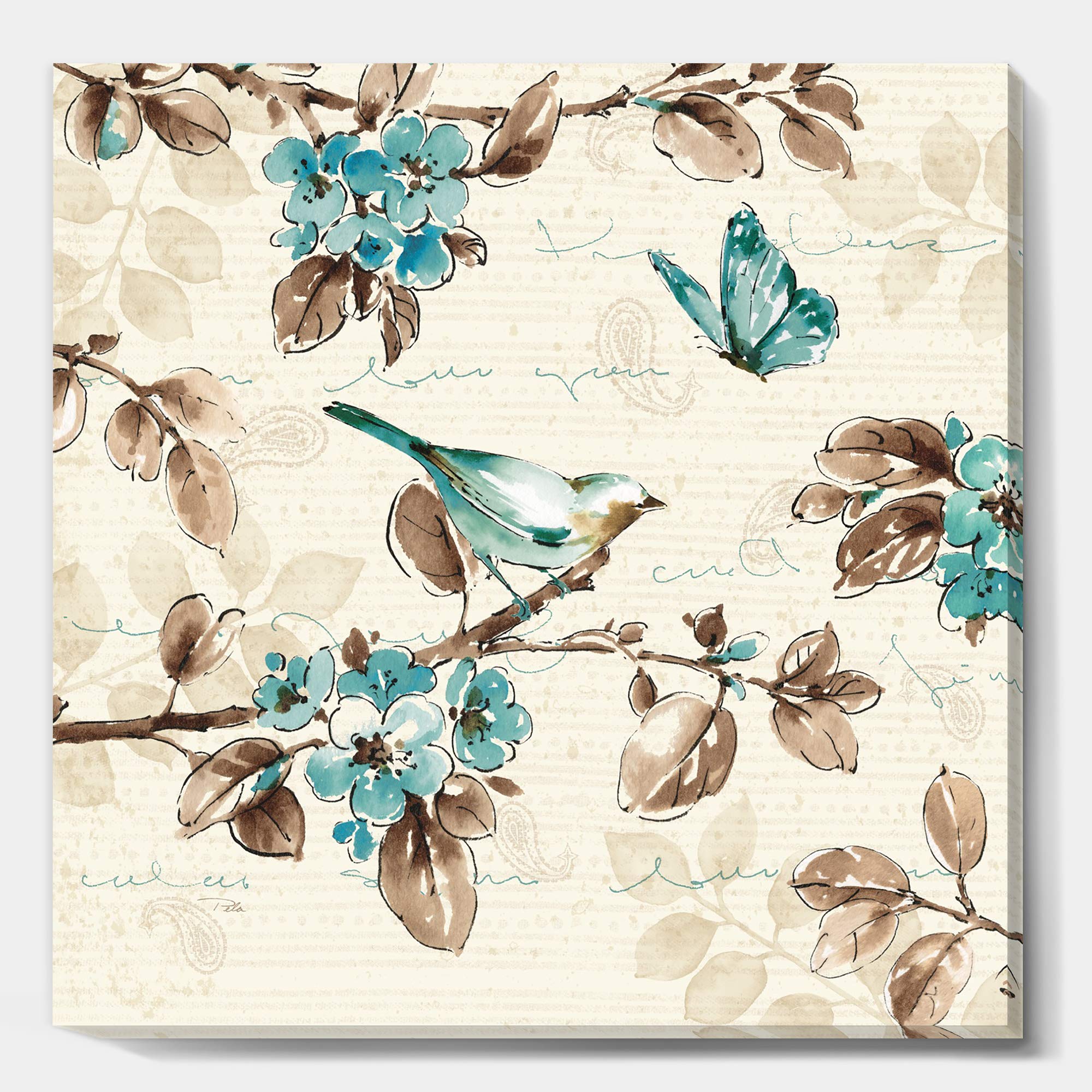 Beige Bird Wings III Traditional Gallery-Wrapped Canvas Art Print - Nature Inspired Wall Decor for Living Room, Bedroom & Office