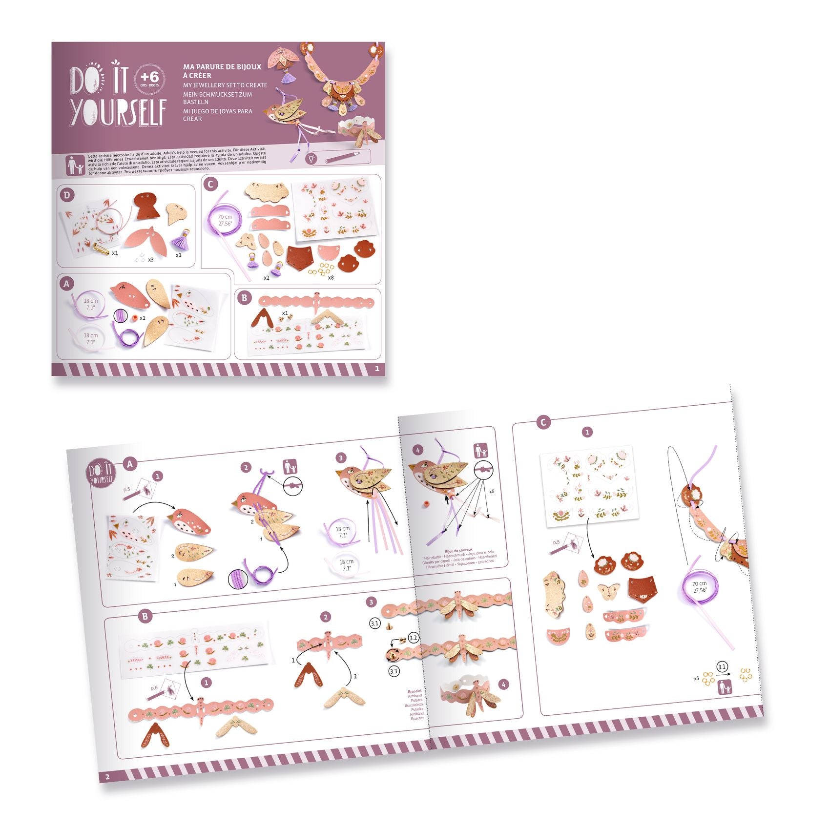 DIY Miss Rosefinch Leather Jewelry Making Kit - Handcrafted Beaded Bracelet & Necklace Set for Teens & Adults - Perfect for Gifts, Parties & Creative Crafting