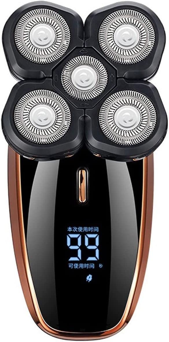 DEPILA 5-Blade Electric Shaver for Men - Rechargeable & Washable Beard Trimmer with Nose Hair & Sideburn Attachments - Precision Grooming for Face, Neck & Body - Perfect for Travel, Gym & Daily Shaving Routine