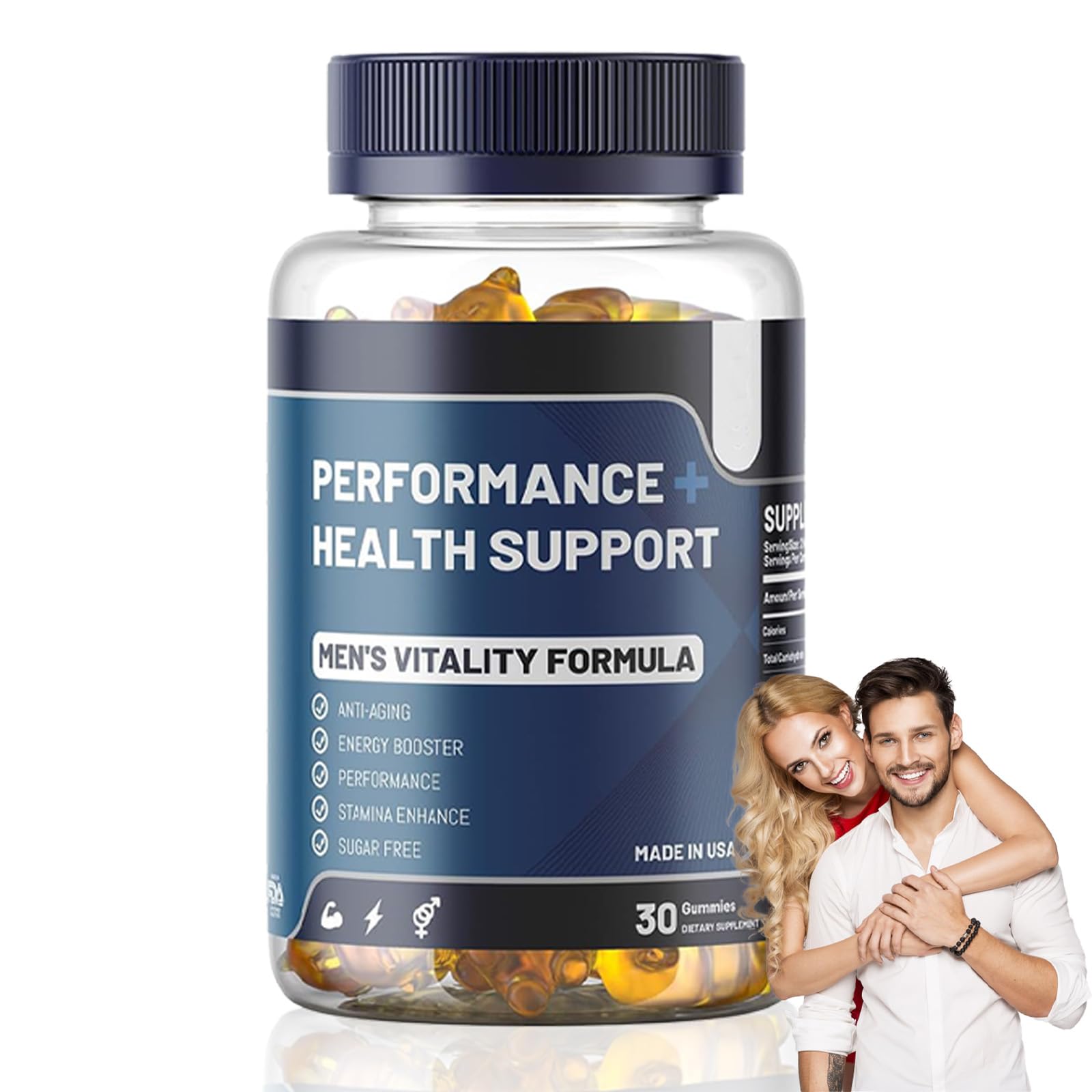 Oveallgo Active Men Performance Gummies - 30 Count, Energy & Stamina Booster for Men, Natural Ingredients, Great for Workouts, Sports & Daily Energy Support