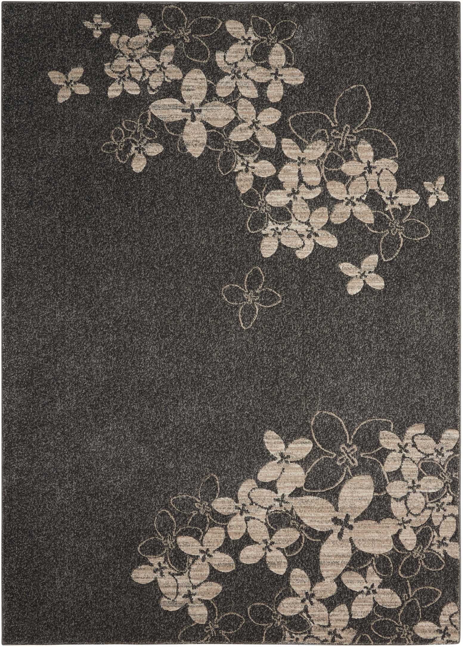 Nourison Maxell Contemporary Charcoal 4x6 Area Rug - Easy Clean, Non-Shedding, Stain Resistant - Perfect for Bedroom, Living Room, Dining Room & Kitchen - Soft & Durable Home Decor