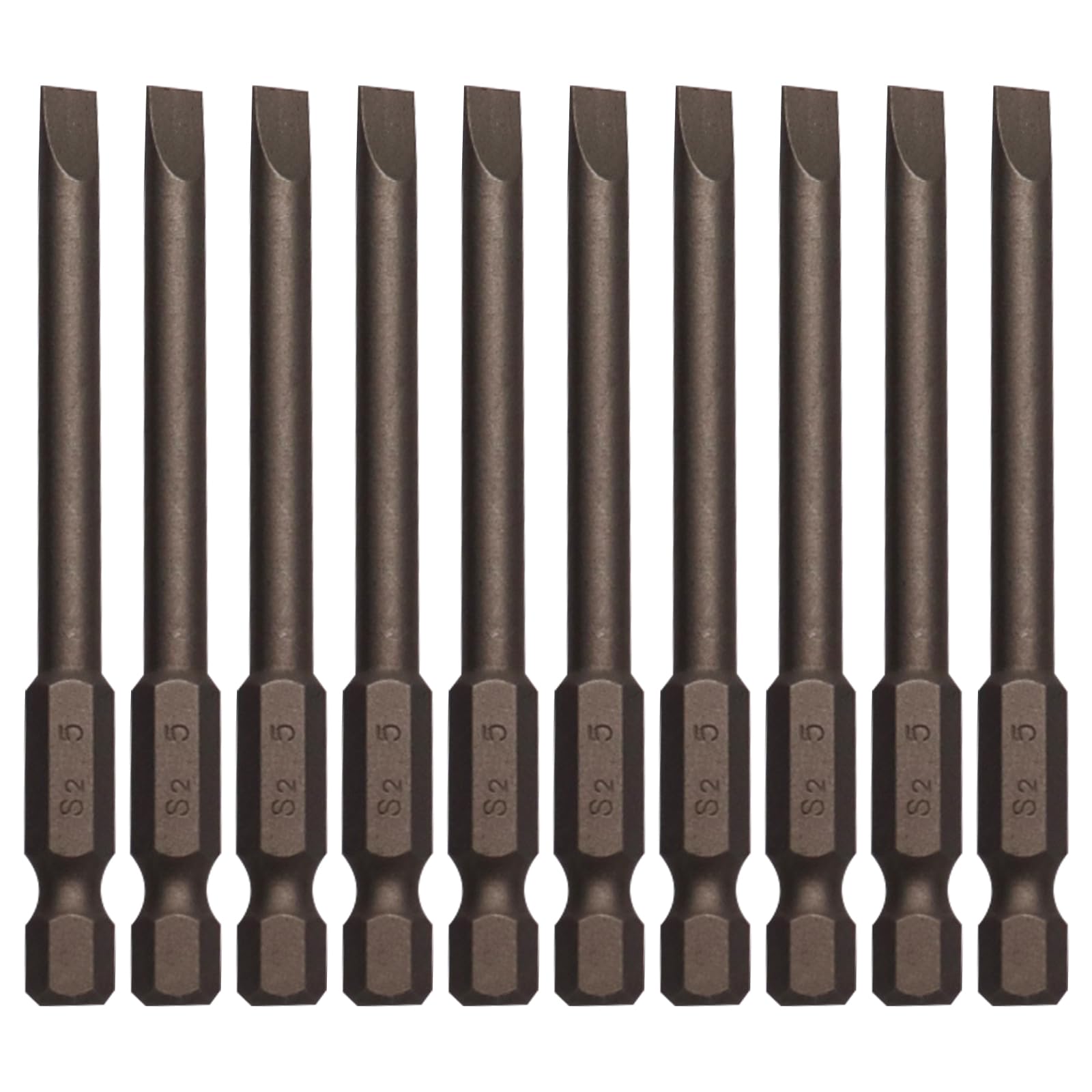 10Pcs Magnetic Flat Head Screwdriver Bits Set - 5mm/0.2