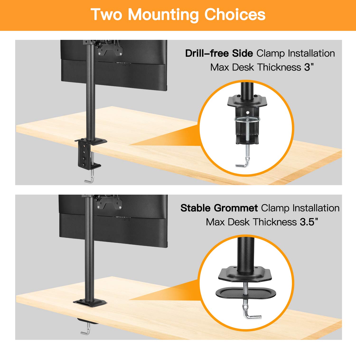 Ergear Dual Monitor Stand for 13-32 Inch Screens - Adjustable VESA Mount for Most 13-32 Inch Monitors - Perfect for Home Office, Gaming Setup & Workspace Ergonomics