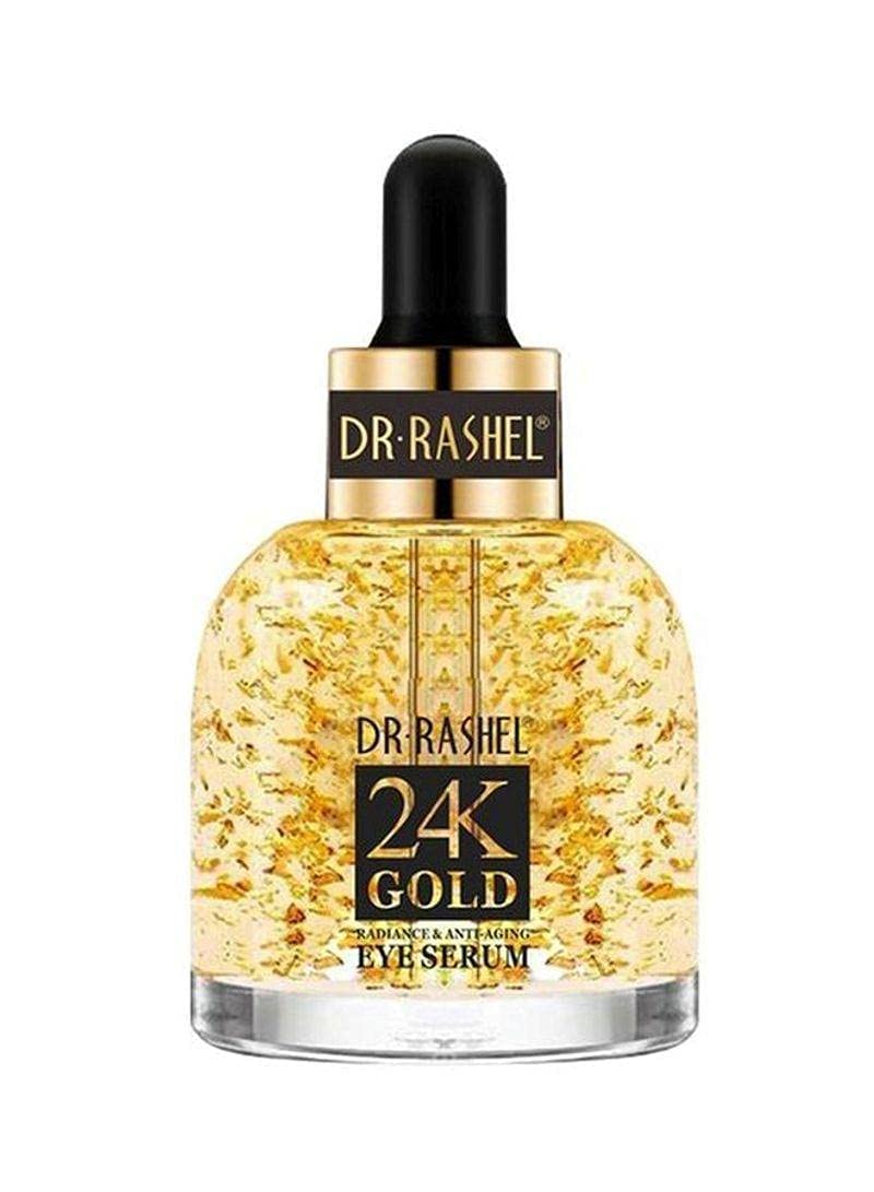 24K Gold Collagen Anti-Aging Eye Serum - Reduces Wrinkles, Puffiness & Dark Circles - 1.01 Fl Oz - Perfect for Night Routine & Travel Skincare