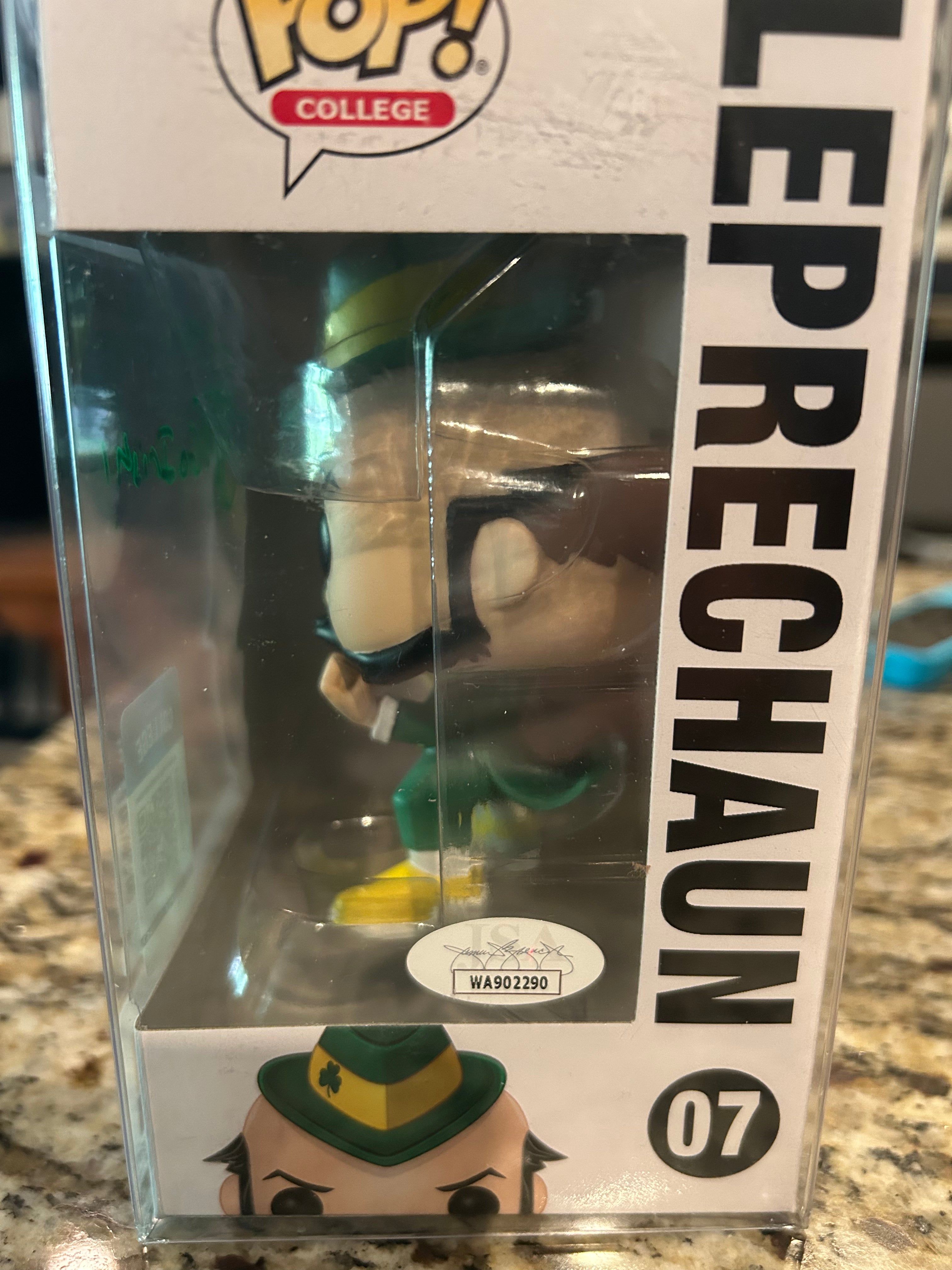 Sam Hartman Autographed Notre Dame Fighting Irish #07 Leprechaun Funko Pop Vinyl Figure - JSA Certified with 