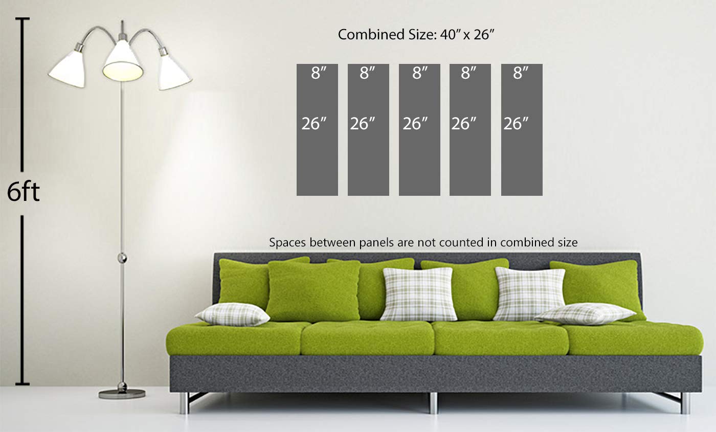 40x26 Inch Echeveria Succulent Canvas Wall Art - 5 Panel Split Botanical Plant Painting in Dark Teal | Perfect for Living Room, Bedroom & Office Decor