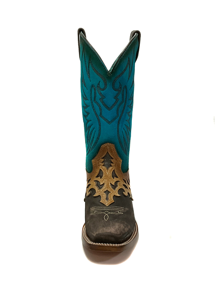 Corral Z5099 Women's Blue Tobacco Western Boots with Overlay & Embroidery Square Toe - Perfect for Country Dancing, Rodeos & Western Fashion