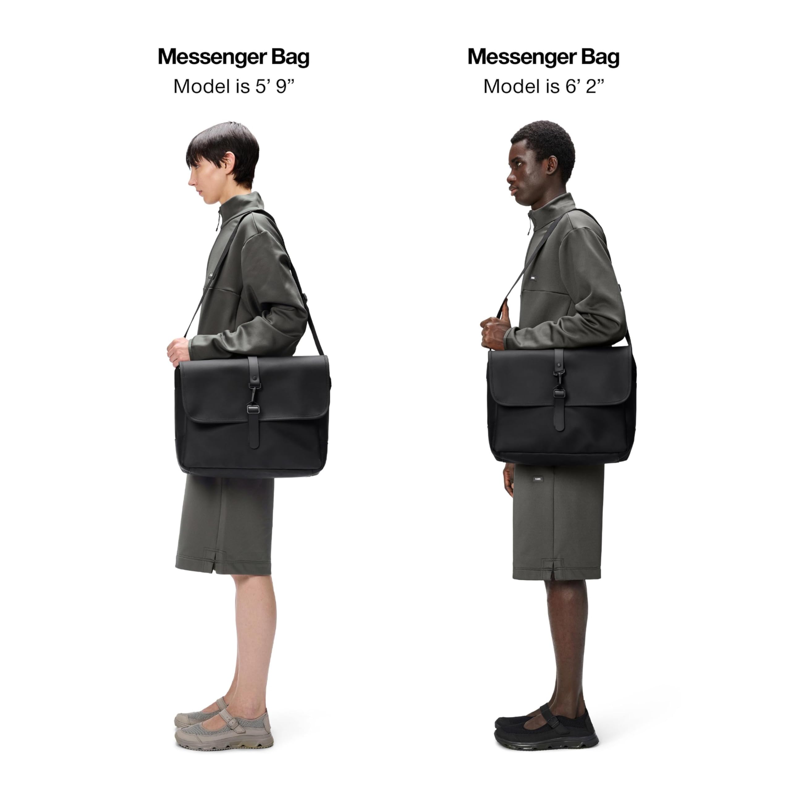 RAINS Messenger Bag for Men & Women - Waterproof Laptop Bag Fits 16