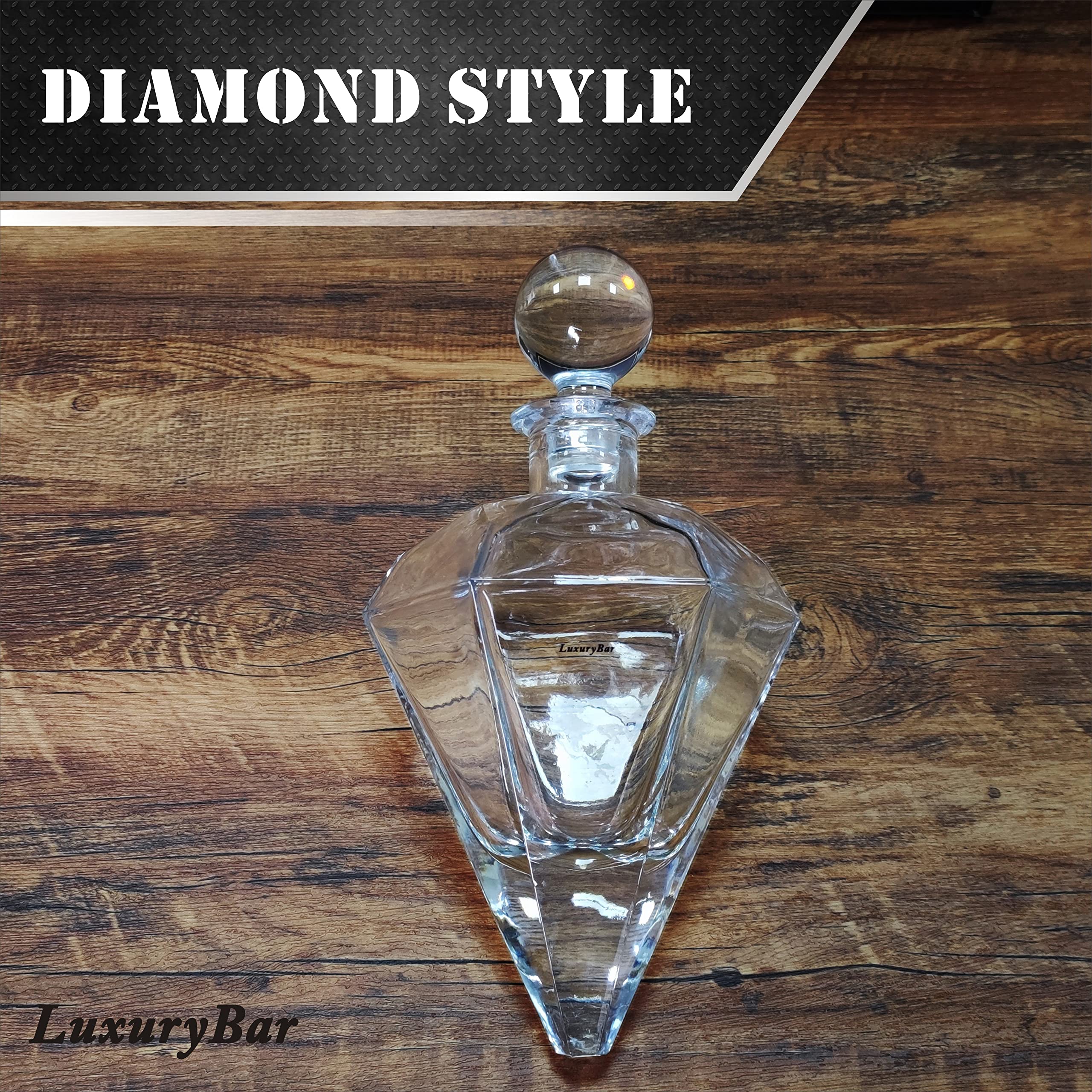 Premium Whiskey Decanter Set with 4 Glasses & Ice Cubes - Elegant Crystal Liquor Decanter for Bourbon, Tequila, Vodka & Whisky - Perfect Gift for Men - Ideal for Home Bars, Dinner Parties & Special Occasions