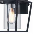 Monteaux Black Outdoor Wall Lantern with Clear Glass - 1 Light Exterior Sconce for Porch, Patio, Garden & Entryway Lighting