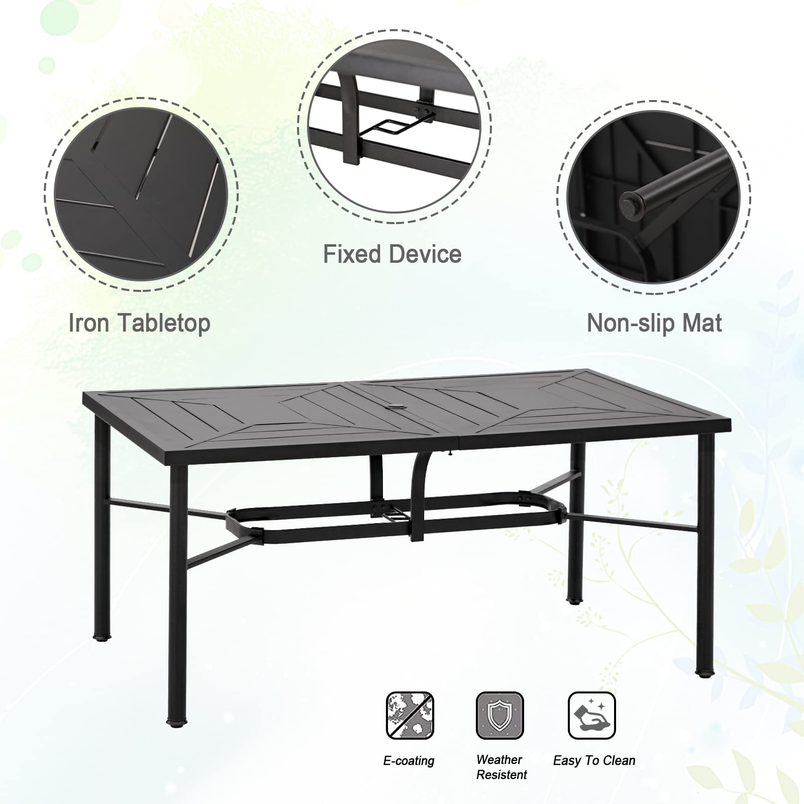 PHI VILLA 7-Piece Outdoor Dining Set for 6 People - 64