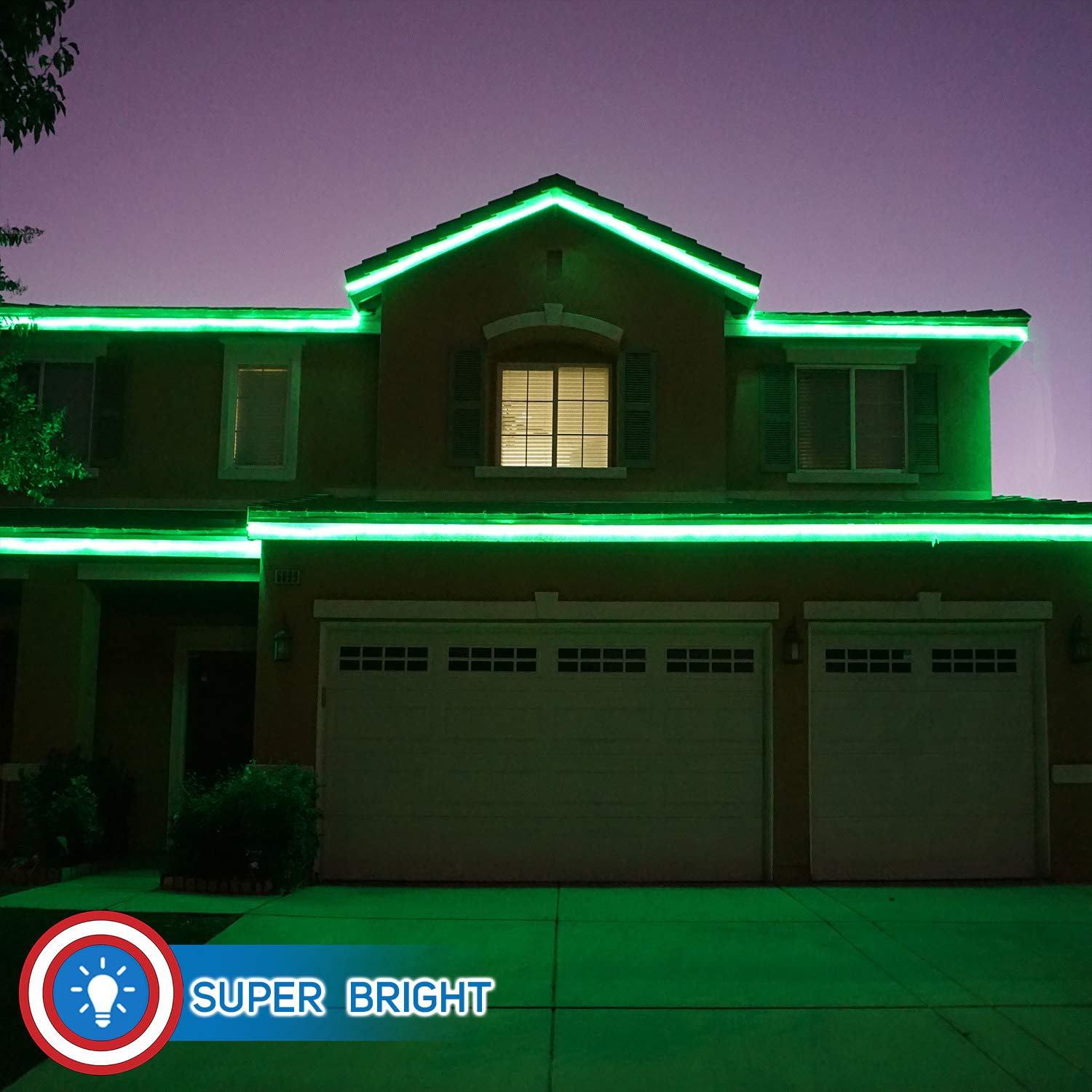 Russell Decor 200ft/60m LED Rope Lights - Waterproof Flexible String Tube Lights for Indoor & Outdoor Decor - Perfect for Saint Patrick's Day, Wedding, Backyard, Patio, Deck & Party Lighting (Green)