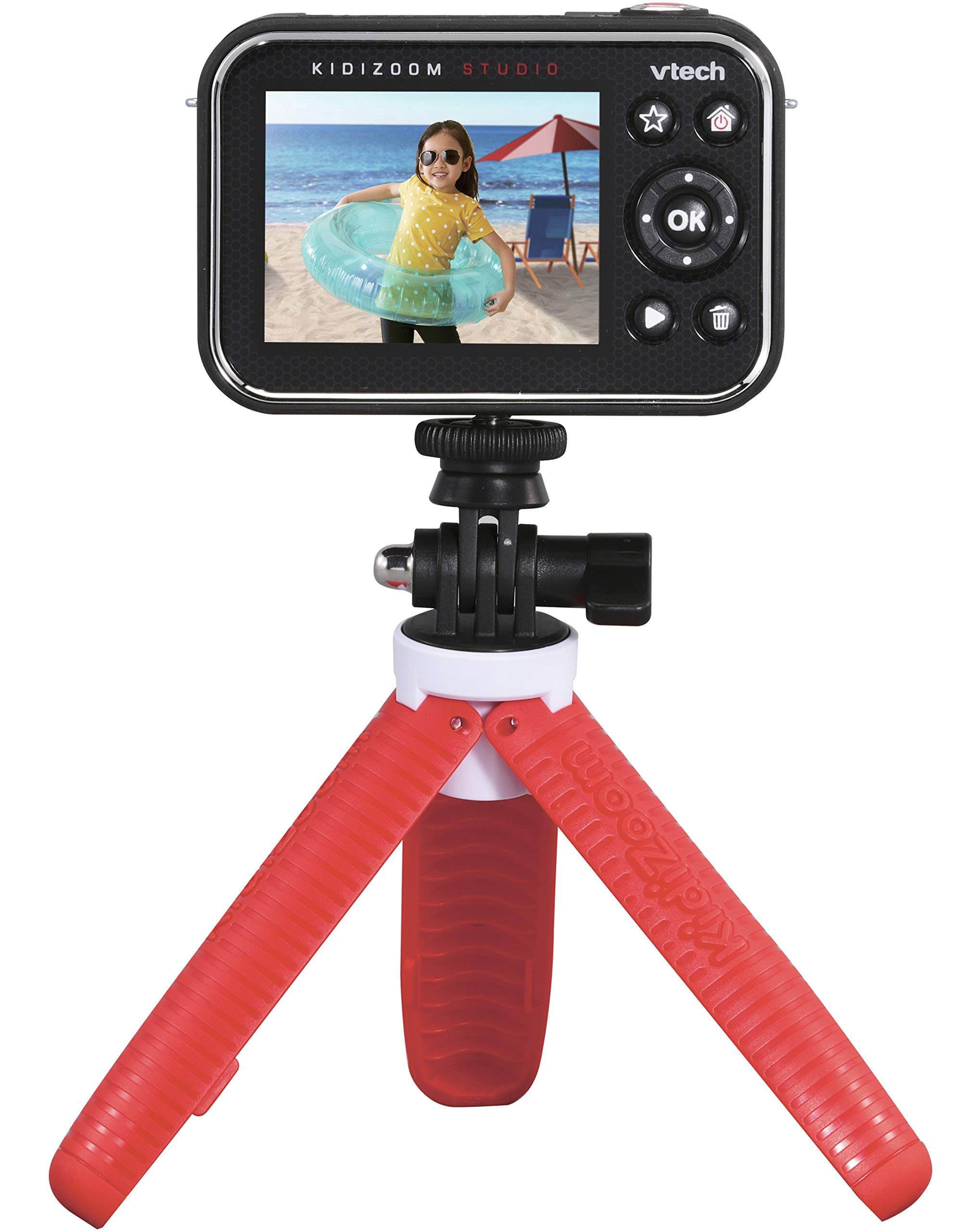 VTech KidiZoom Studio Kids Digital Video Camera (Red) - Rechargeable Battery, Fun Games & Special Effects - Perfect Gift for Boys & Girls Ages 5+ - Great for Travel, Birthday Parties & Creative Play