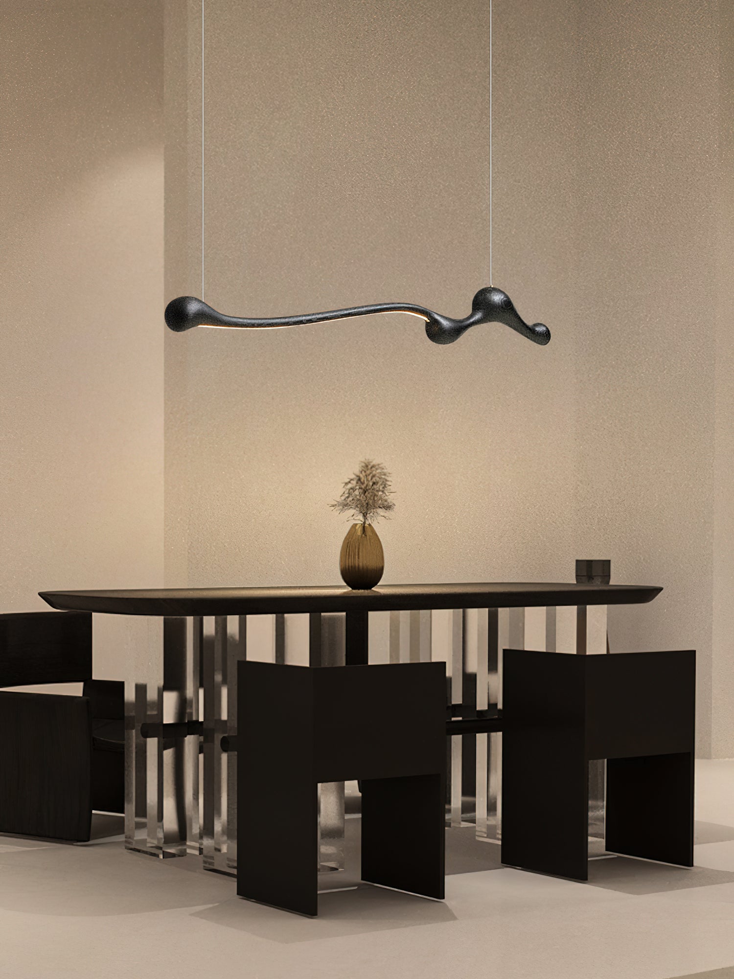 Modern Curva Pendant Lamp - Sleek Hanging Light Fixture for Dining Room, Kitchen Island & Bedroom Decor | Adjustable Height LED Lighting