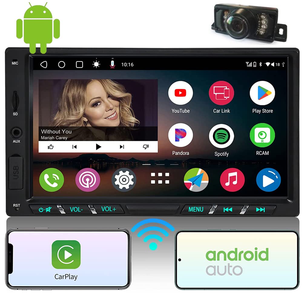 Android 11 Car Stereo with Wireless Apple CarPlay & Android Auto - 7 Inch IPS Touch Screen, Bluetooth, WiFi, GPS Navigation, MirrorLink, DSP, Octa Core, Backup Camera - Perfect for Toyota, Honda, Ford & More